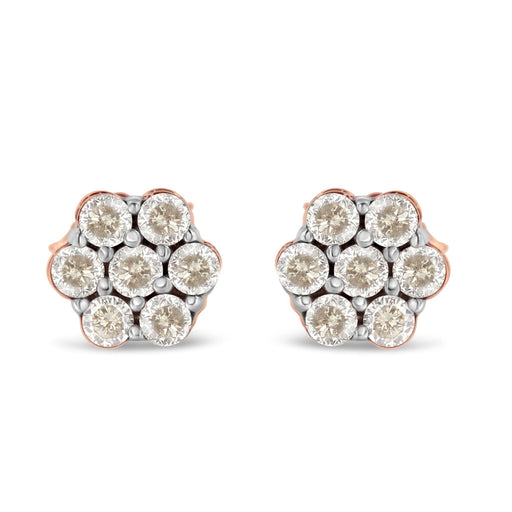 Bids.com 10K Rose Gold Diamond Floral Stud Earrings (0.5 cttw, J-K Color, I1-I2 Clarity) Earrings