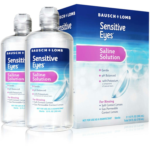 Bausch & Lomb Bausch & Lomb Gentle Sensitive Eyes Plus Saline Solution Value Pack, 12 Fl Oz Health & Beauty