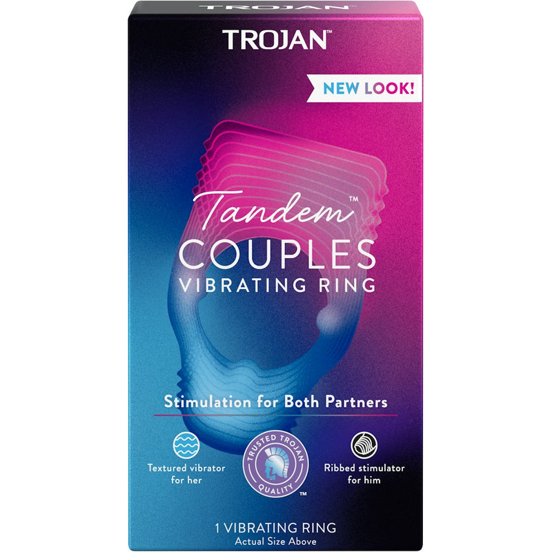 Trojan Trojan Vibrations Tandem Couples Vibrating Ring, Personal Massager Rings