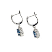 Bids.com .88ct London Blue Topaz Dangle Earrings 14KT White Gold Earrings