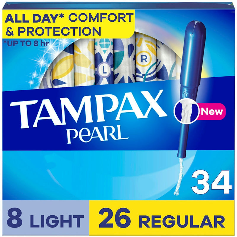 Tampax Tampax Pearl With LeakGuard Braid Duo Pack Unscented Tampons - Light/Regular Absorbency - 34ct Tampons