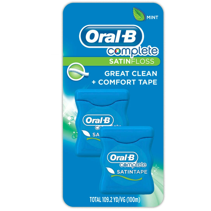 Oral B Oral B Complete Satin Dental Floss Mint, 50m, Twin Pack Oral Care