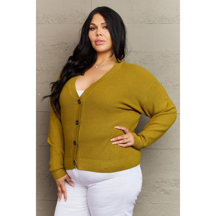 Zenana Kiss Me Tonight Button Down Cardigan in Chartreuse