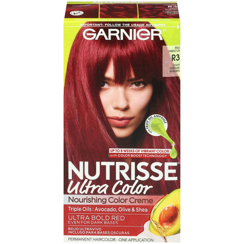 Nutrisse Nutrisse Garnier Ultra Color Nourishing Bold Permanent Hair Creme, R3 Light Intense Auburn, 1 Kit Hair Color