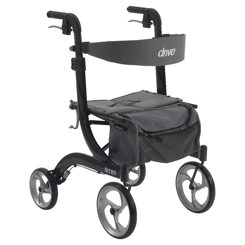 Drive Medical Drive Medical Nitro Euro Style Walker Rollator, Black Walkers