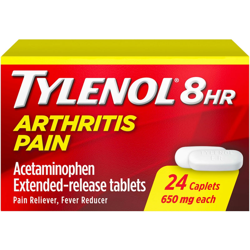 Tylenol Tylenol 8 Hr Extended-Release Tablets 650 Mg Arthritis Pain Caplets 24 Ea Box Health & Beauty