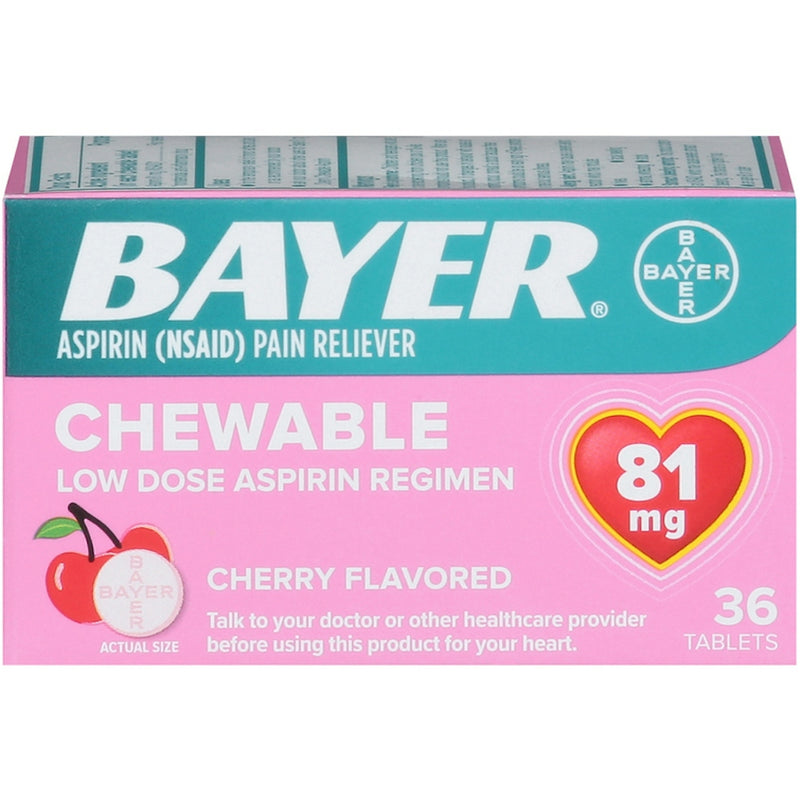 Bayer Bayer Aspirin, Low Dose, 81 Mg, Chewable Tablets, Cherry Flavored Health & Beauty