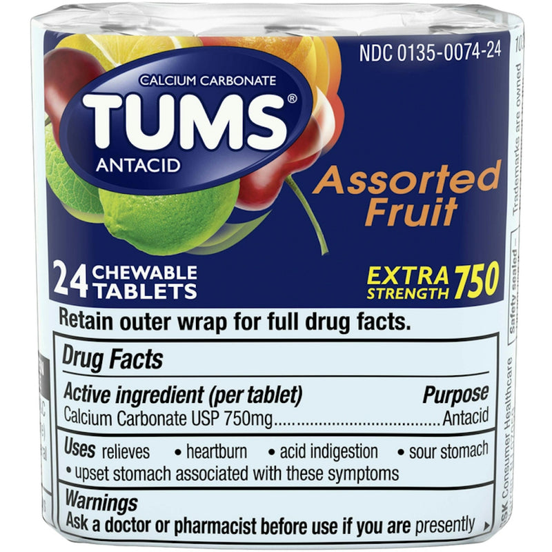 Tums Tums Extra Strength Heartburn Relief Chewable Antacid Tablets, Fruit, 8 Count Health & Beauty