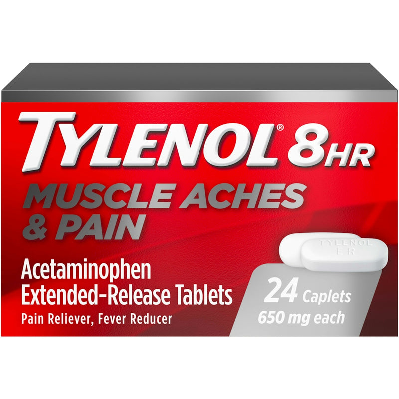 Tylenol Tylenol 8 HR Arthritis Pain, Extended-Release Caplets, 650mg, 24 ct Medicine & Drugs Firebrick