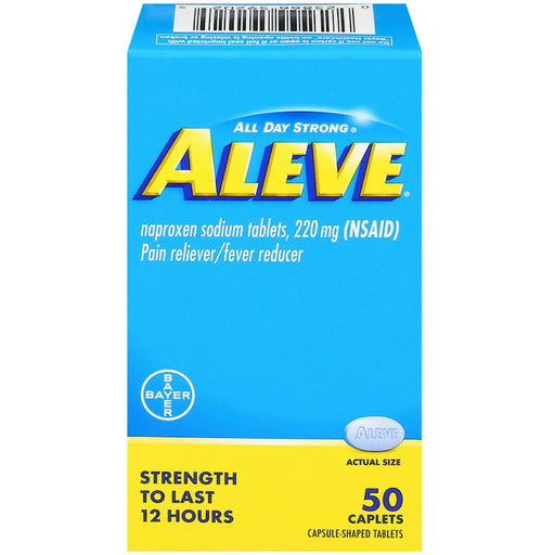 Aleve Aleve All Day Strong 220 Mg Pain Reliever/Fever Reducer Caplets 50 Ea Box Health & Beauty