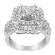 Bids.com 14KT White Gold Diamond Cocktail Ring (1 1/2 cttw, H-I Color, SI2-I1 Clarity) Rings