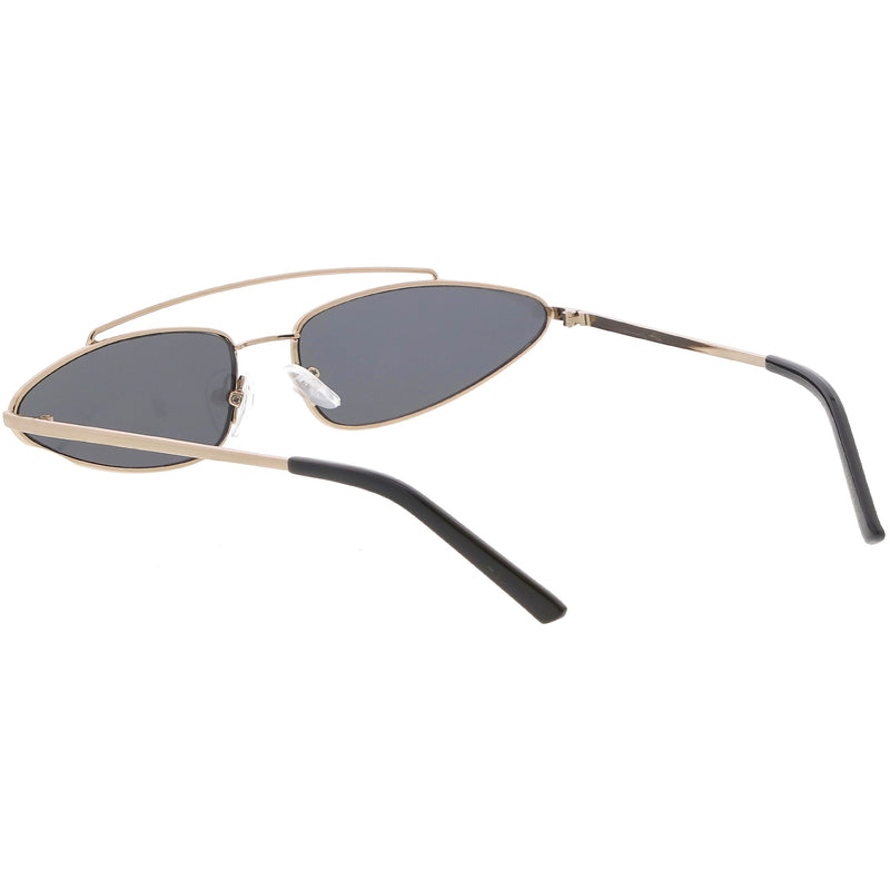 zeroUV Retro 1990's Slim Triangle  Color Tone Flat Lens Sunglasses C725 Sunglasses