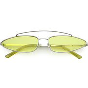 zeroUV Retro 1990's Slim Triangle  Color Tone Flat Lens Sunglasses C725 Sunglasses