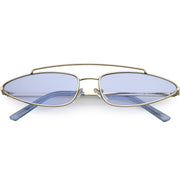 zeroUV Retro 1990's Slim Triangle  Color Tone Flat Lens Sunglasses C725 Sunglasses