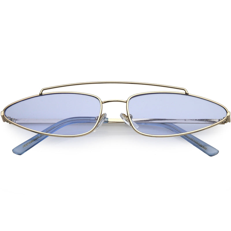 zeroUV Retro 1990's Slim Triangle  Color Tone Flat Lens Sunglasses C725 Sunglasses