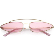 zeroUV Retro 1990's Slim Triangle  Color Tone Flat Lens Sunglasses C725 Sunglasses