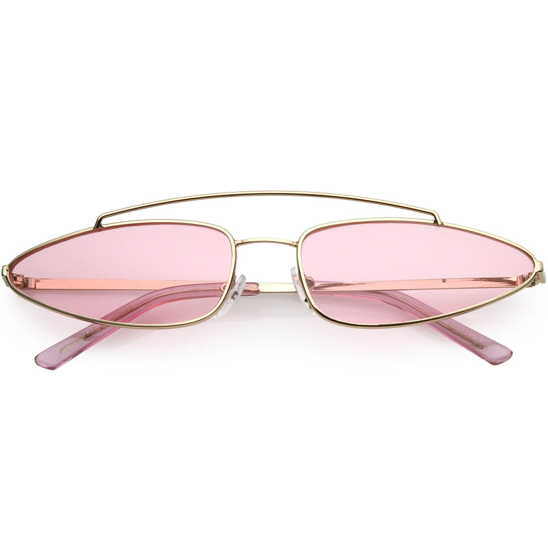 zeroUV Retro 1990's Slim Triangle  Color Tone Flat Lens Sunglasses C725 Sunglasses