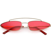 zeroUV Retro 1990's Slim Triangle  Color Tone Flat Lens Sunglasses C725 Sunglasses