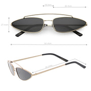 zeroUV Retro 1990's Slim Triangle  Color Tone Flat Lens Sunglasses C725 Sunglasses