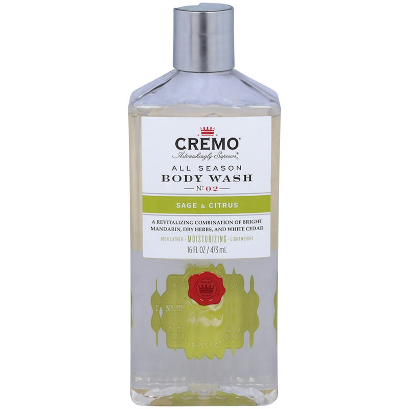 Cremo Cremo Body Wash, Sage & Citrus, All Season, No.2 16 Fl Oz Body Wash