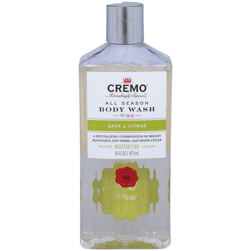 Cremo Cremo Body Wash, Sage & Citrus, All Season, No.2 16 Fl Oz Body Wash