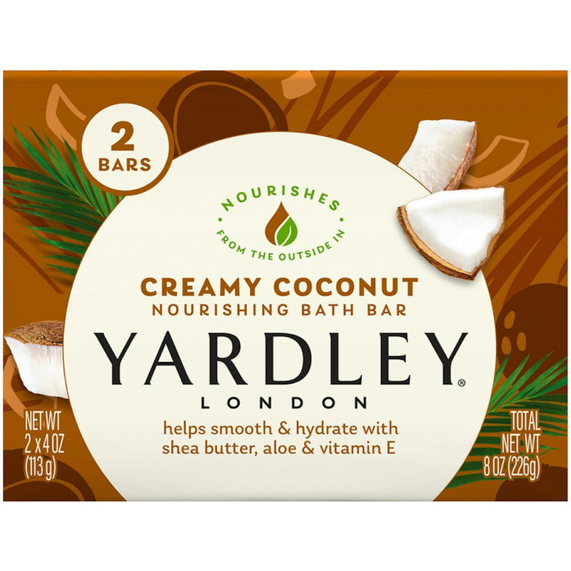 Yardley Yardley London Creamy Coconut Bath Bars – 2 Pack (4.25 oz each) – Ultra-Hydrating Bath & Body