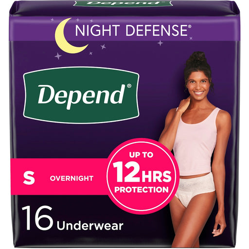 Depend Depend Night Defense Incontinence Overnight Underwear for Women, Small, 16 Count Incontinence Aids