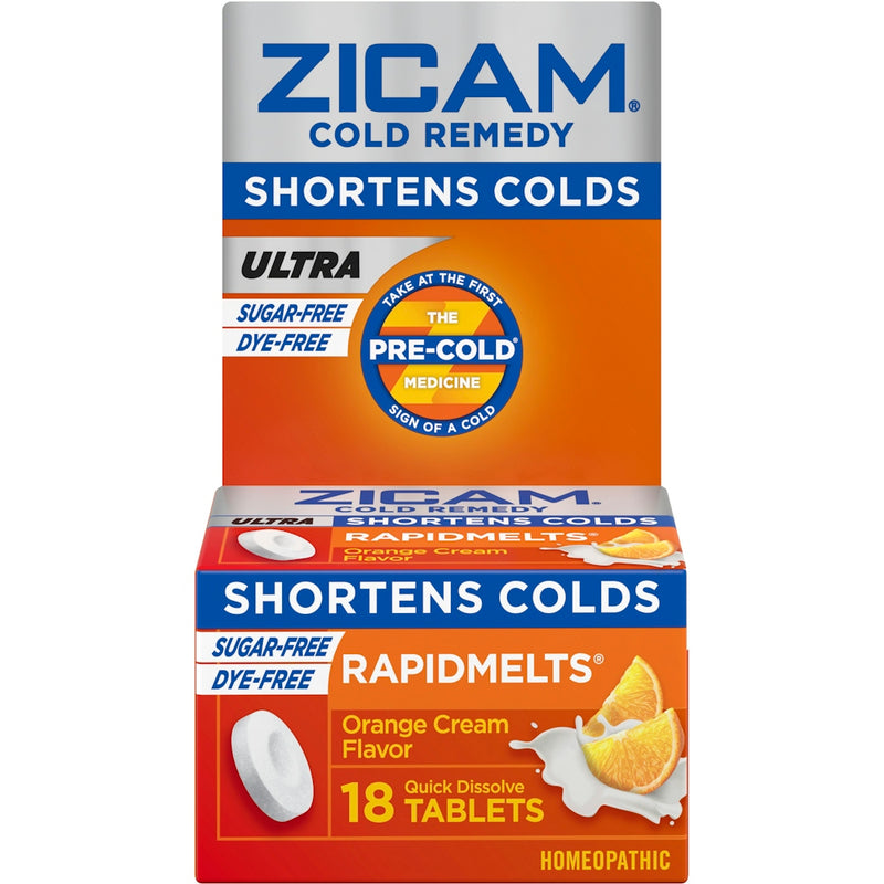 Zicam Zicam Zinc Cold Remedy Ultra Rapid Melts Quick Dissolve Tablets Orange Cream Flavor 18ct Health & Beauty