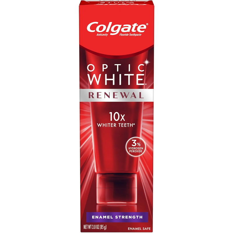 Colgate Colgate Optic White Renewal Teeth Whitening Toothpaste, Enamel Strength, 3 Oz Tube Toothpaste Orange Red