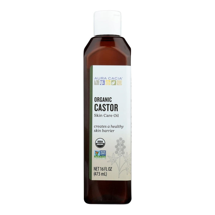 Aura Cacia Organic Castor Oil - 16 Fl Oz for Skin Care