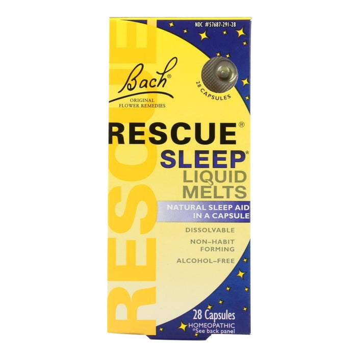 Bach Flower Remedies Rescue Sleep Liquid Melts Sleep Support (28 Capsules)