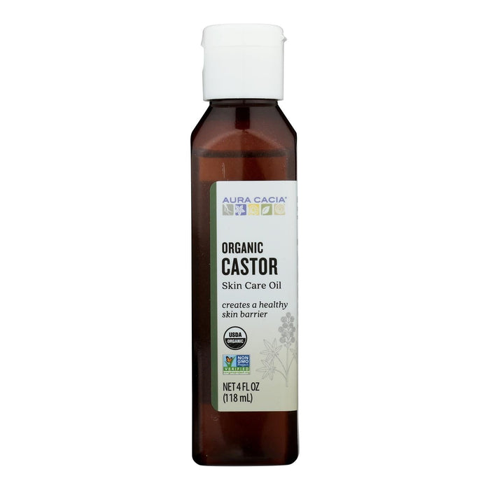 Aura Cacia Organic Castor Oil for Skin Care, 4 Fl Oz Pack of 4