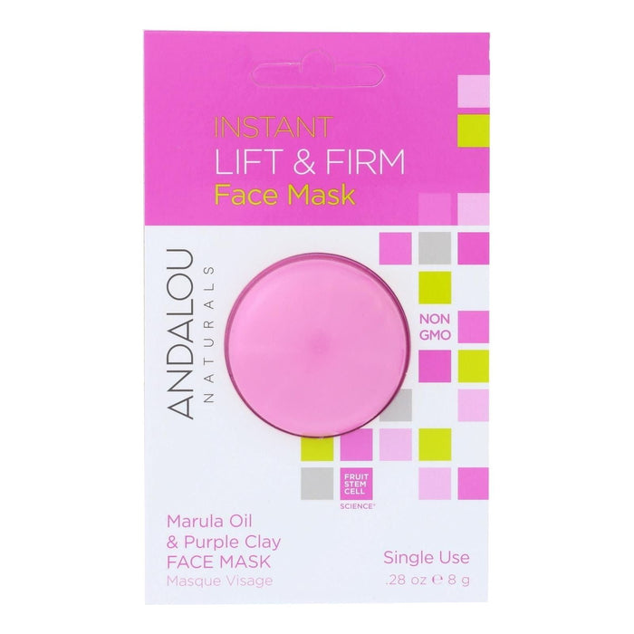 Andalou Naturals Instant Lift & Firm Face Mask - Marula Oil & French Clay (Pack of 6) 0.28 Oz