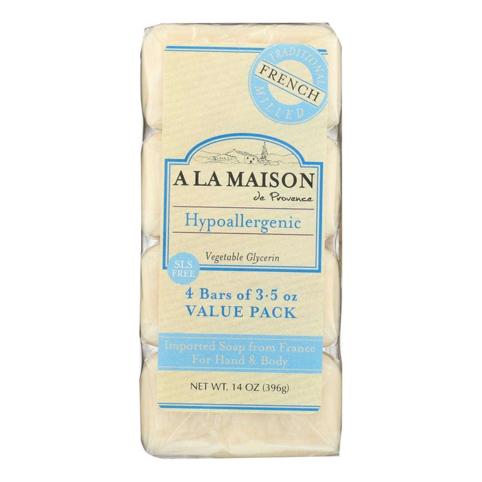 A La Maison Unscented Bar Soap (Pack of 4 - 3.5 Oz Bars)