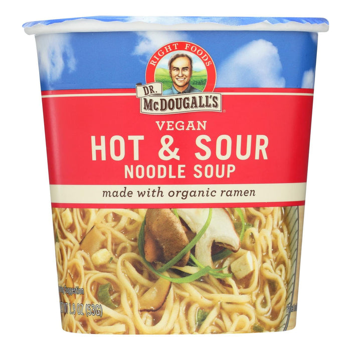 Cozy Farm - Dr. Mcdougall'S Right Foods Vegan Hot & Sour Noodle Soup Big Cup (Pack Of 6) - 1.9 Oz Each