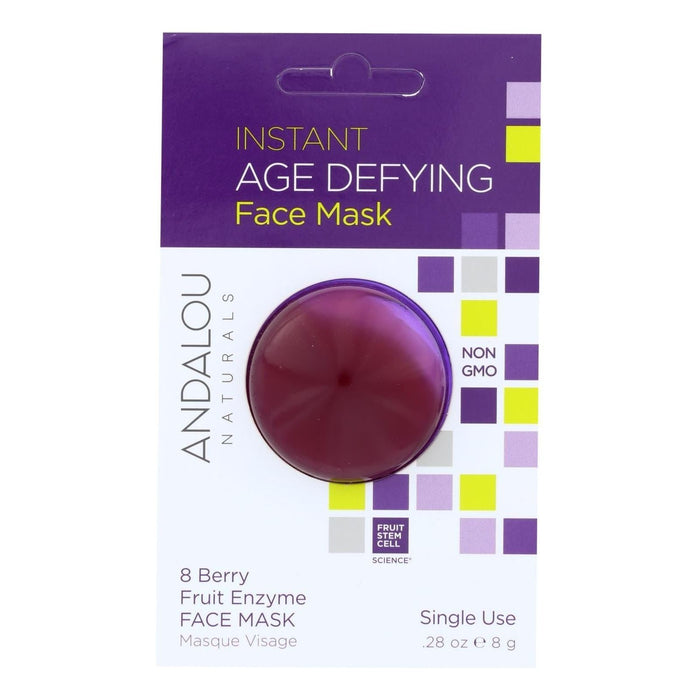 Andalou Naturals Instant Age-Defying Face Mask (Pack of 6) - 8 Berry Fruit Enzyme, 0.28 Oz Each