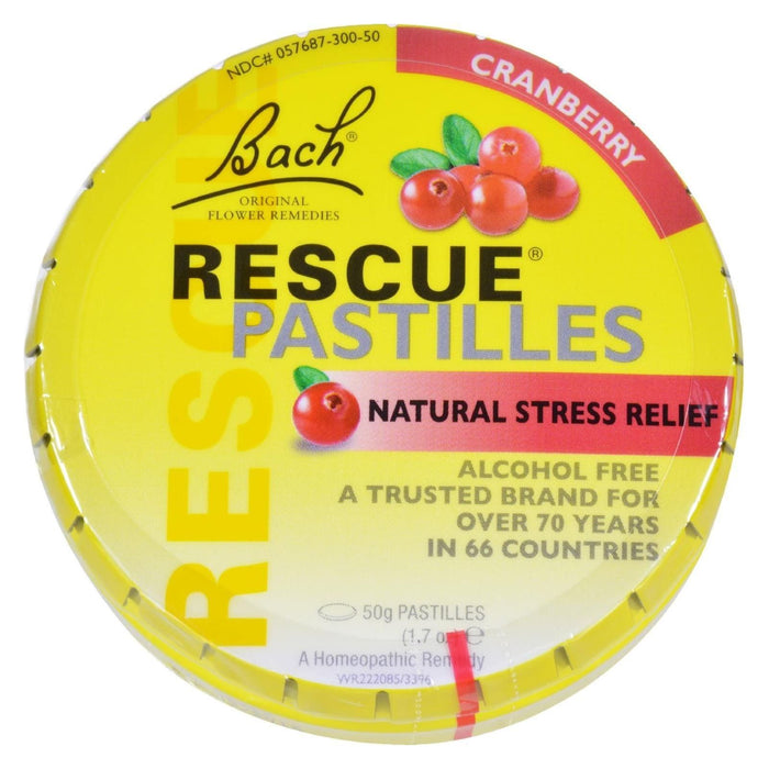 Bach Rescue Remedy Pastilles - 50g Cranberry Pastilles (Pack of 12)