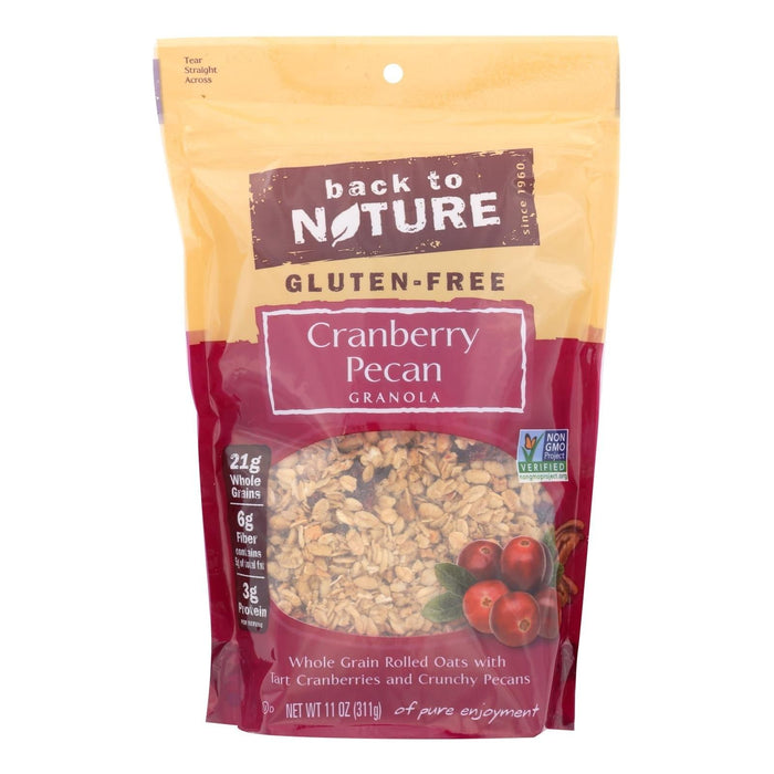 Back To Nature Cranberry Pecan Granola - Whole Grain Rolled Oats With Tart Cranberries And Crunchy Pecans (Pack of 6) - 11 Oz.