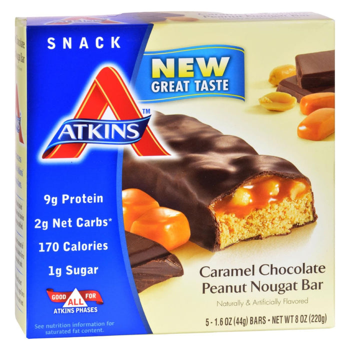 Atkins Advantage Bar Caramel Chocolate Peanut Nougat (Pack of 5 Bars)