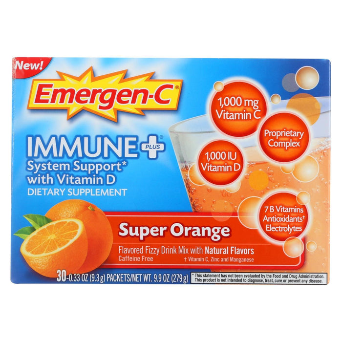 Emergen-C Immune Plus Super Orange Dietary Supplement (Pack of 30)