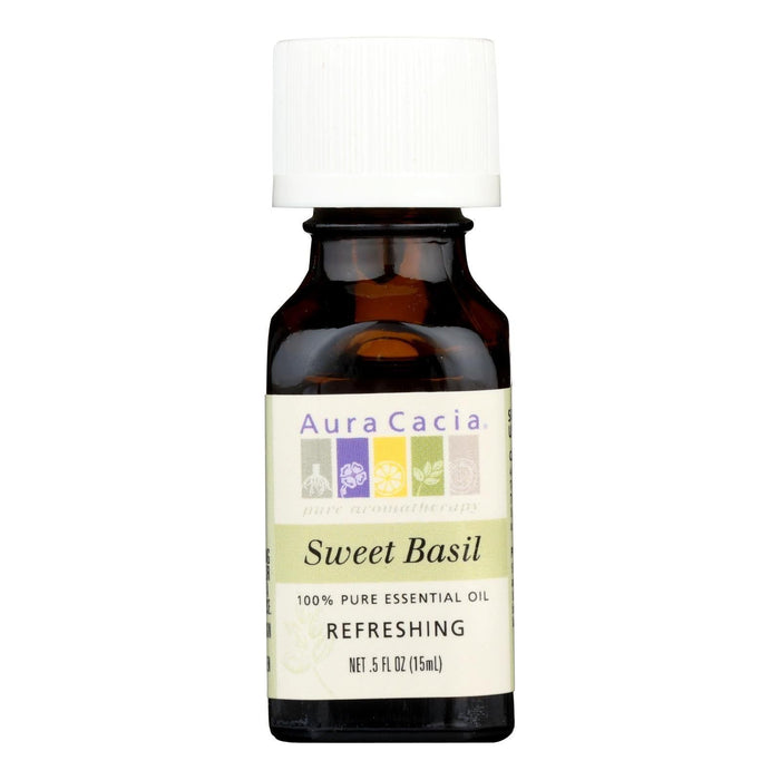 Aura Cacia Sweet Basil Pure Essential Oil - 0.5 Fl Oz