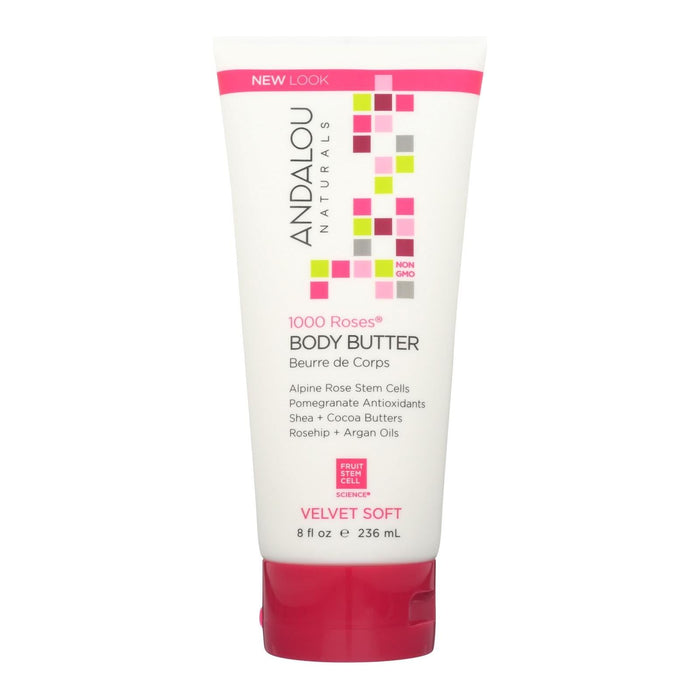 Andalou Naturals Body Butter (Pack of 8 Oz - 1000 Roses)