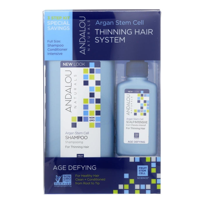 Andalou Naturals Thinning Hair System with Argan Fruit Stem Cells (Pack of 3)