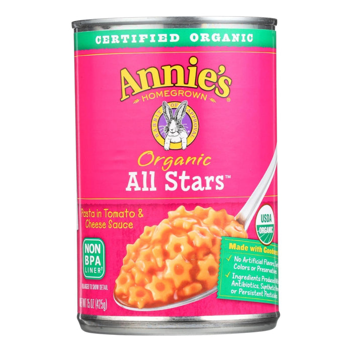 Annie's Homegrown Organic All Stars Pasta in Tomato and Cheese Sauce (Pack of 12 - 15 Oz.)