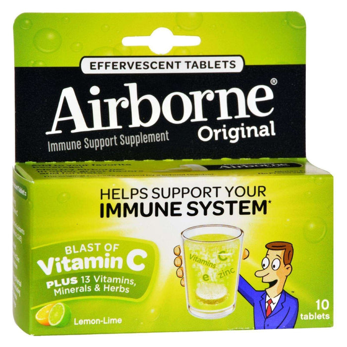 Airborne Lemon Lime Effervescent Tablets with Vitamin C (10 Packets)