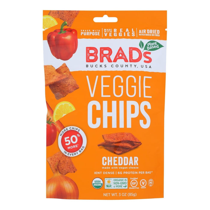 Cozy Farm - Brad'S Plant-Based Raw Cheddar Cheese Chips (Pack Of 12 - 3 Oz.)