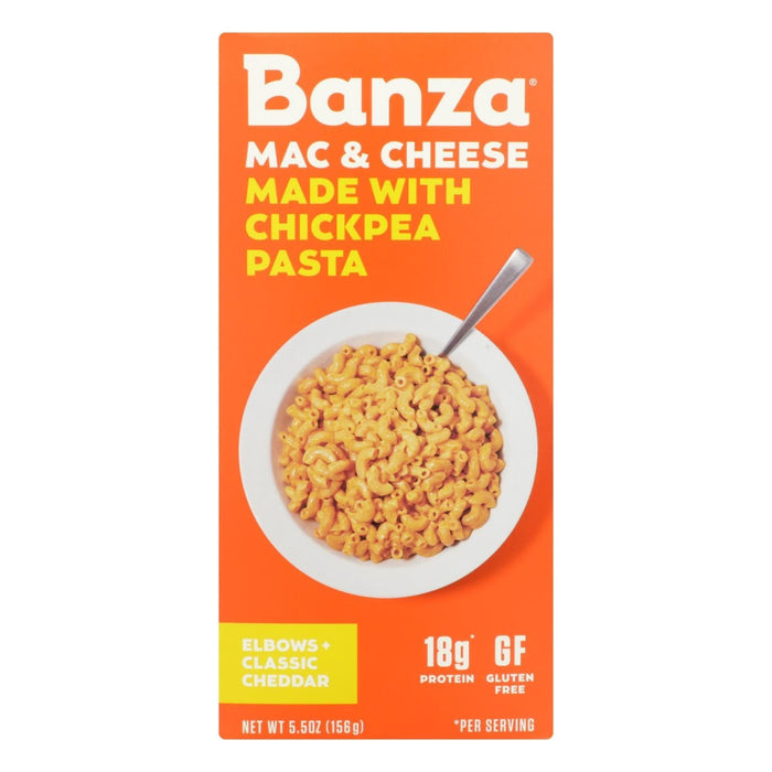 Banza Chickpea Pasta Mac and Cheese (Pack of 6) - Classic Cheddar - 5.5 Oz.
