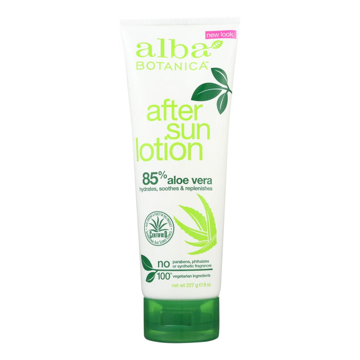 Alba Botanica - After Sun Lotion - 85% Aloe - 8 Oz- Pack of 2