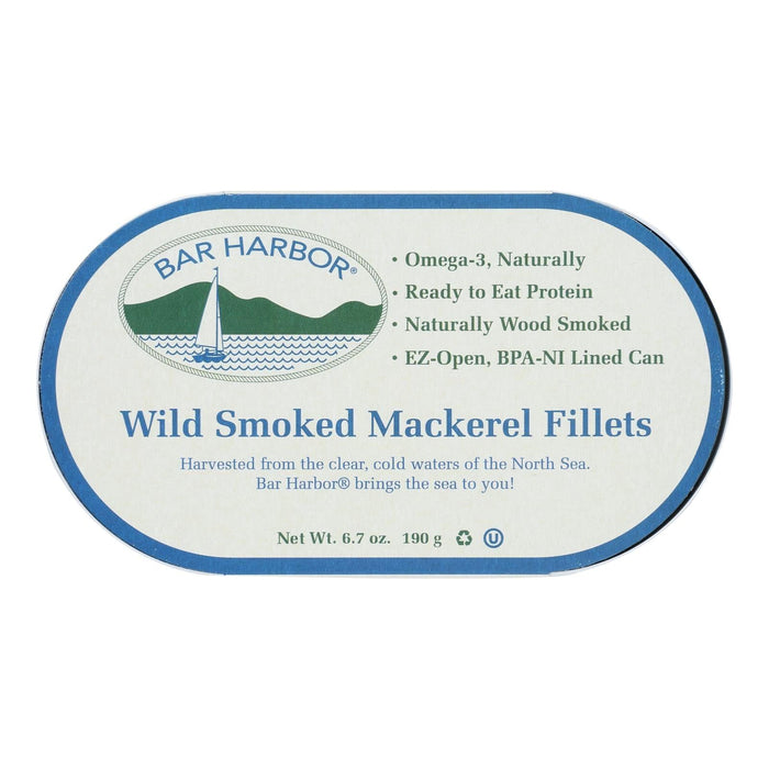 Bar Harbor Wild Smoked Mackerel Fillets (Pack of 12 - 6.7 Oz.)