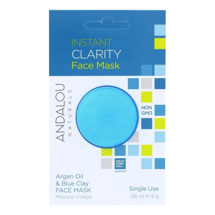 Andalou Naturals Instant Clarity Face Mask (Pack of 6) - Argan Oil & Blue Clay - 0.28 Oz.